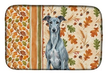 Load image into Gallery viewer, Blue Brindle Greyhound Heirloom Fall Dish Drying Mat