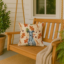Load image into Gallery viewer, Blue Brindle Greyhound Heirloom Fall Throw Pillow