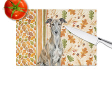 Load image into Gallery viewer, Brindle Greyhound Heirloom Fall Glass Cutting Board