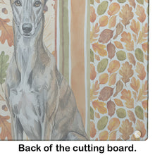 Load image into Gallery viewer, Brindle Greyhound Heirloom Fall Glass Cutting Board