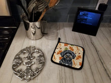 Load image into Gallery viewer, Black Havanese Heirloom Fall Pair of Pot Holders