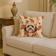 Load image into Gallery viewer, Sable Havanese Heirloom Fall Throw Pillow