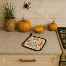 Load image into Gallery viewer, White Havanese Heirloom Fall Pair of Pot Holders
