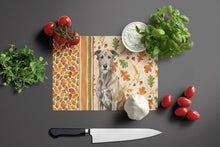 Load image into Gallery viewer, Brindle Irish Wolfhound Heirloom Fall Glass Cutting Board