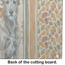 Load image into Gallery viewer, Brindle Irish Wolfhound Heirloom Fall Glass Cutting Board