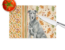 Load image into Gallery viewer, Gray Irish Wolfhound Heirloom Fall Glass Cutting Board