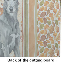Load image into Gallery viewer, Gray Irish Wolfhound Heirloom Fall Glass Cutting Board