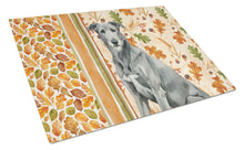 Load image into Gallery viewer, Gray Irish Wolfhound Heirloom Fall Glass Cutting Board