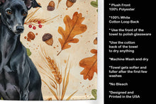 Load image into Gallery viewer, Black Italian Greyhound Heirloom Fall Kitchen Towel