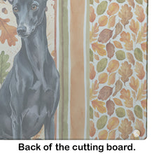 Load image into Gallery viewer, Black Italian Greyhound Heirloom Fall Glass Cutting Board