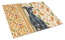 Load image into Gallery viewer, Black Italian Greyhound Heirloom Fall Glass Cutting Board