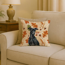 Load image into Gallery viewer, Black Italian Greyhound Heirloom Fall Throw Pillow