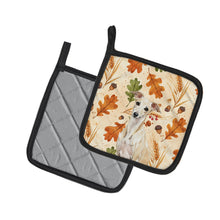 Load image into Gallery viewer, Cream Italian Greyhound Heirloom Fall Pair of Pot Holders