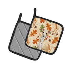 Load image into Gallery viewer, Fawn Italian Greyhound Heirloom Fall Pair of Pot Holders