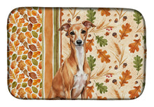 Load image into Gallery viewer, Red Italian Greyhound Heirloom Fall Dish Drying Mat