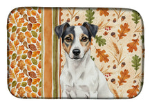 Load image into Gallery viewer, White and Black Jack Russell Terrier Heirloom Fall Dish Drying Mat