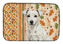 Load image into Gallery viewer, White Jack Russell Terrier Heirloom Fall Dish Drying Mat