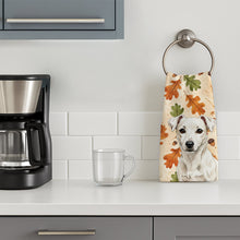 Load image into Gallery viewer, White Jack Russell Terrier Heirloom Fall Kitchen Towel