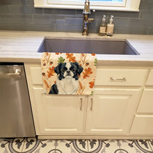 Load image into Gallery viewer, Black and White Japanese Chin Heirloom Fall Kitchen Towel