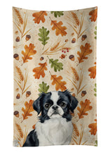 Load image into Gallery viewer, Black and White Japanese Chin Heirloom Fall Kitchen Towel