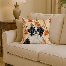 Load image into Gallery viewer, Black and White Japanese Chin Heirloom Fall Throw Pillow