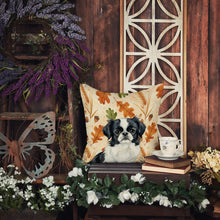 Load image into Gallery viewer, Black and White Japanese Chin Heirloom Fall Throw Pillow