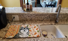 Load image into Gallery viewer, Keeshond Heirloom Fall Dish Drying Mat