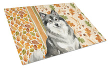 Load image into Gallery viewer, Keeshond Heirloom Fall Glass Cutting Board