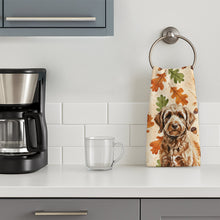 Load image into Gallery viewer, Chocolate Labradoodle Heirloom Fall Kitchen Towel