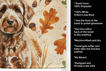Load image into Gallery viewer, Chocolate Labradoodle Heirloom Fall Kitchen Towel