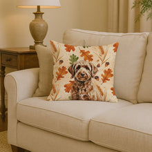 Load image into Gallery viewer, Chocolate Labradoodle Heirloom Fall Throw Pillow