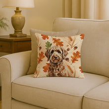 Load image into Gallery viewer, Chocolate Labradoodle Heirloom Fall Throw Pillow