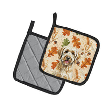 Load image into Gallery viewer, Labradoodle Heirloom Fall Pair of Pot Holders