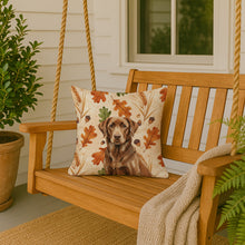 Load image into Gallery viewer, Chocolate Labrador Retriever Heirloom Fall Throw Pillow
