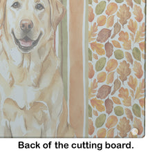 Load image into Gallery viewer, Yellow Labrador Retriever Heirloom Fall Glass Cutting Board