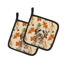 Load image into Gallery viewer, Lagotto Romagnolo Heirloom Fall Pair of Pot Holders
