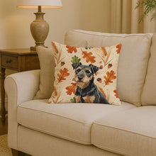 Load image into Gallery viewer, Black and Tan Lakeland Terrier Heirloom Fall Throw Pillow