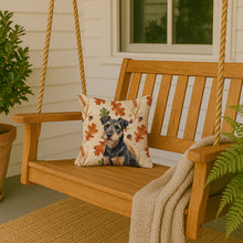 Load image into Gallery viewer, Black and Tan Lakeland Terrier Heirloom Fall Throw Pillow