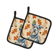 Load image into Gallery viewer, Blue Lakeland Terrier Heirloom Fall Pair of Pot Holders