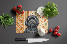 Load image into Gallery viewer, Black Lhasa Apso Heirloom Fall Glass Cutting Board