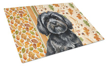 Load image into Gallery viewer, Black Lhasa Apso Heirloom Fall Glass Cutting Board