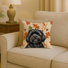 Load image into Gallery viewer, Black Lhasa Apso Heirloom Fall Throw Pillow