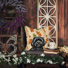 Load image into Gallery viewer, Black Lhasa Apso Heirloom Fall Throw Pillow
