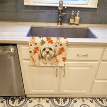 Load image into Gallery viewer, Cream Lhasa Apso Heirloom Fall Kitchen Towel