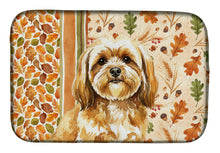 Load image into Gallery viewer, Gold Lhasa Apso Heirloom Fall Dish Drying Mat