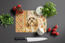 Load image into Gallery viewer, Gold Lhasa Apso Heirloom Fall Glass Cutting Board