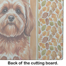 Load image into Gallery viewer, Red Lhasa Apso Heirloom Fall Glass Cutting Board