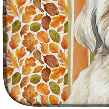 Load image into Gallery viewer, White Lhasa Apso Heirloom Fall Dish Drying Mat