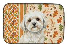Load image into Gallery viewer, White Lhasa Apso Heirloom Fall Dish Drying Mat
