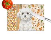 Load image into Gallery viewer, Maltese Heirloom Fall Glass Cutting Board